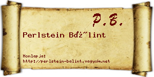 Perlstein Bálint névjegykártya