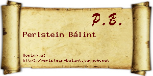 Perlstein Bálint névjegykártya