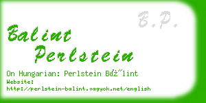 balint perlstein business card